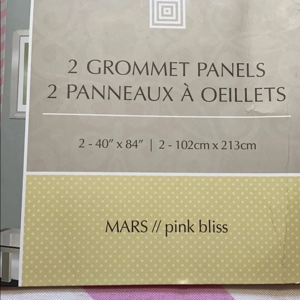 NWT Residence pink and white curtains